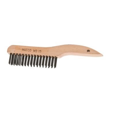 SHOE BRUSH STYLE CARBON STEEL WIRE BRUSH WITH WOOD HANDLE | Matco Tools
