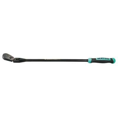 1/2" DRIVE 27-3/8" EIGHTY8 TOOTH BLACK CHROME LOCKING FLEX RATCHET WITH ERGO HANDLE - TEAL
